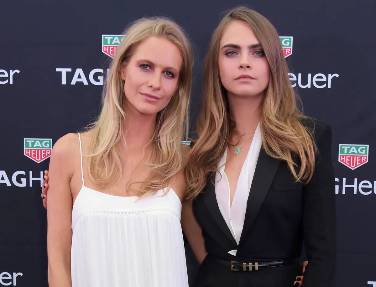 Poppy Delevingne (L) and Cara Delevingne attend the TAG Heuer Monaco Party on May 23, 2015 in Monaco, Monaco. 