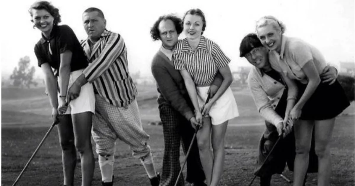 three stooges cast with girls golfing