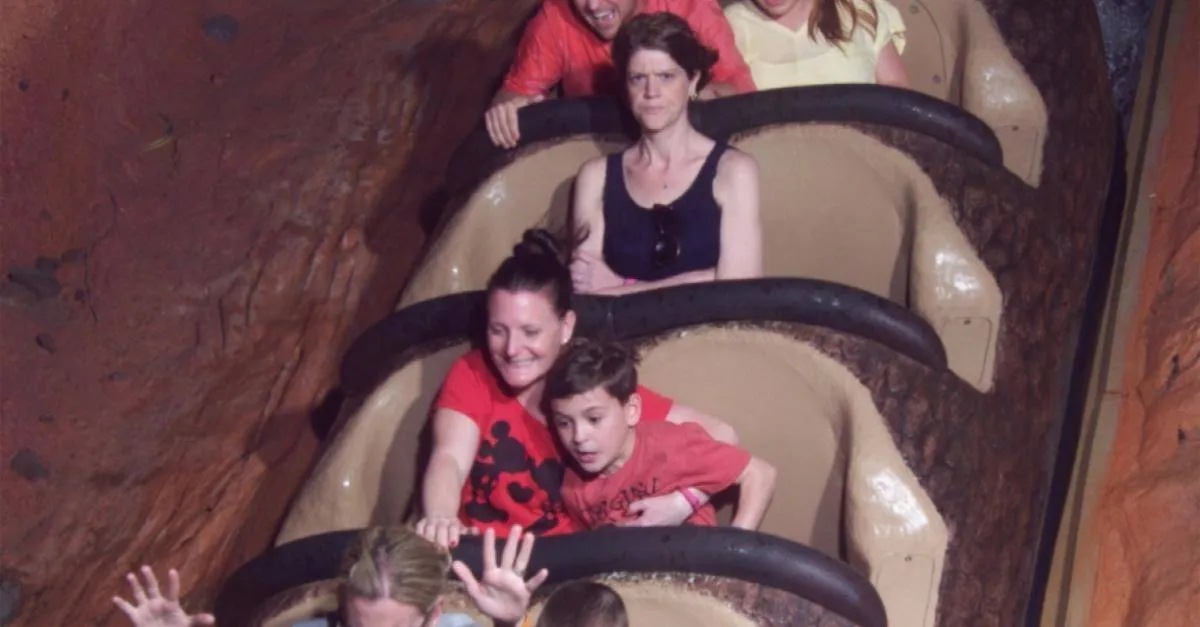 people on splash mountain