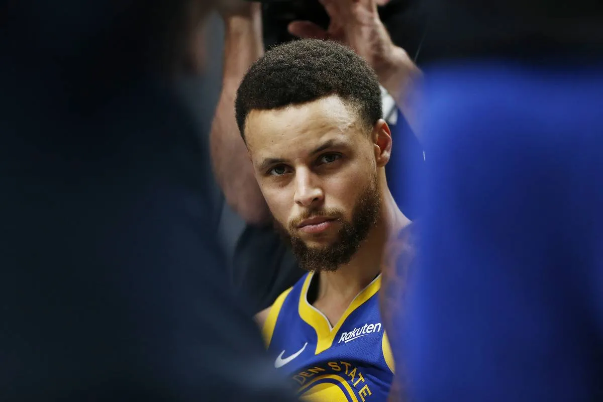 PORTLAND, OREGON - MAY 20: Stephen Curry #30 of the Golden State Warriors looks on during a timeout in game four of the NBA Western Conference Finals against the Portland Trail Blazers at Moda Center on May 20, 2019 in Portland, Oregon. NOTE TO USER: User expressly acknowledges and agrees that, by downloading and or using this photograph, User is consenting to the terms and conditions of the Getty Images License Agreement. 
