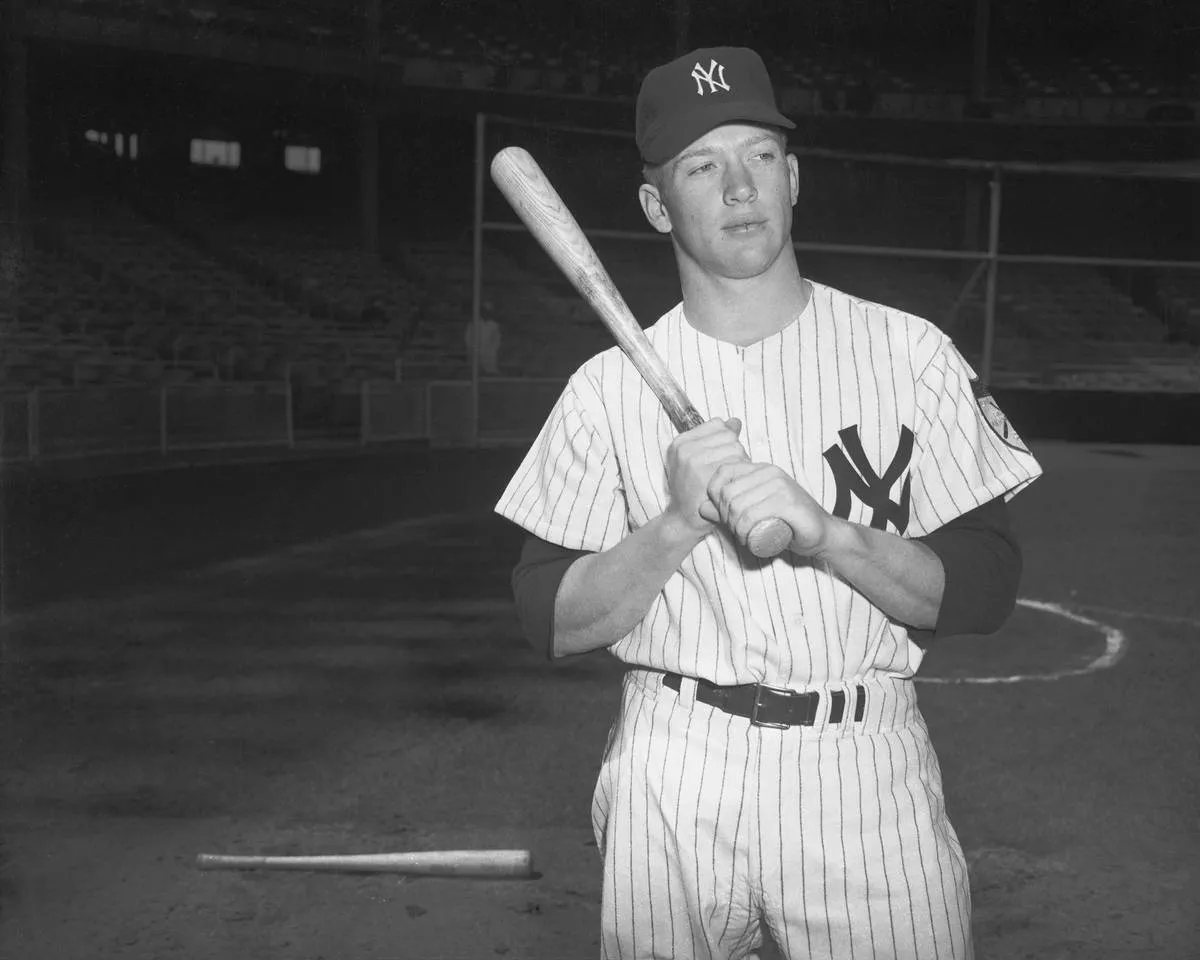 Mickey Mantle In Yankees Uniform 1951