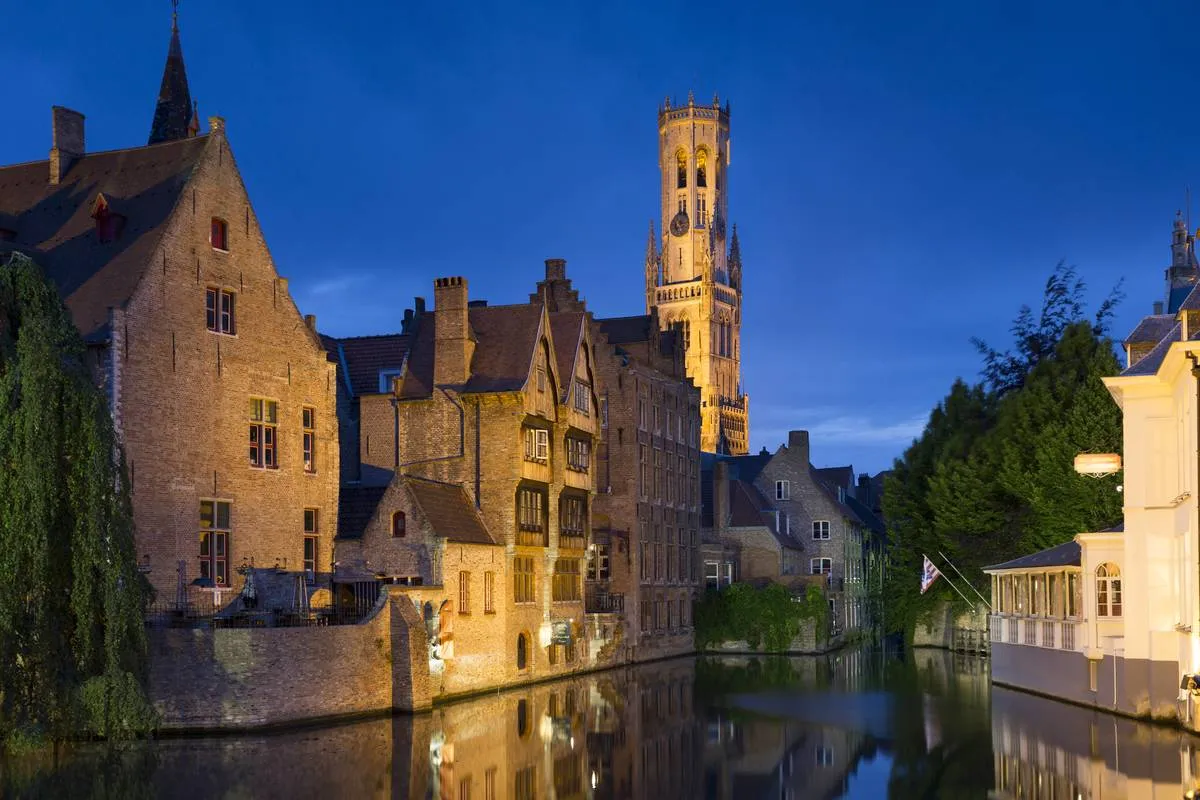 Picturesque Canal Scene in Bruges, Belgium