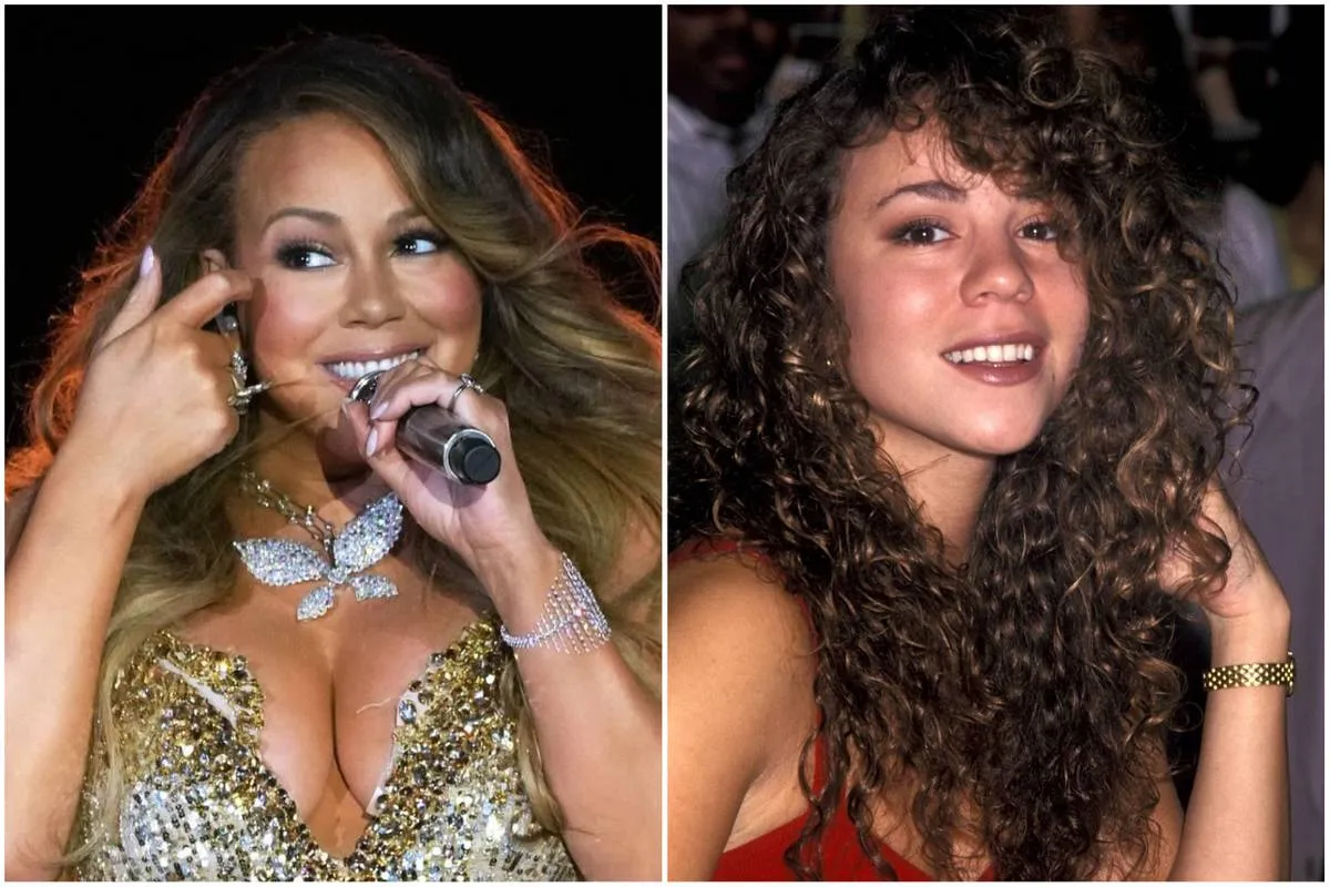 Mariah Carey in 2022 and 1991