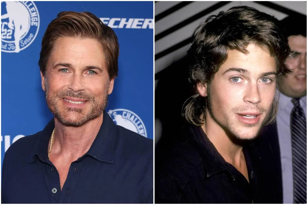 Rob Lowe in 2022 and 1985