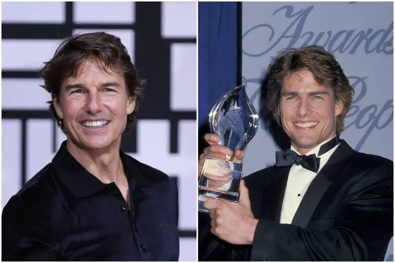 Tom Cruise in 2022 and 1990