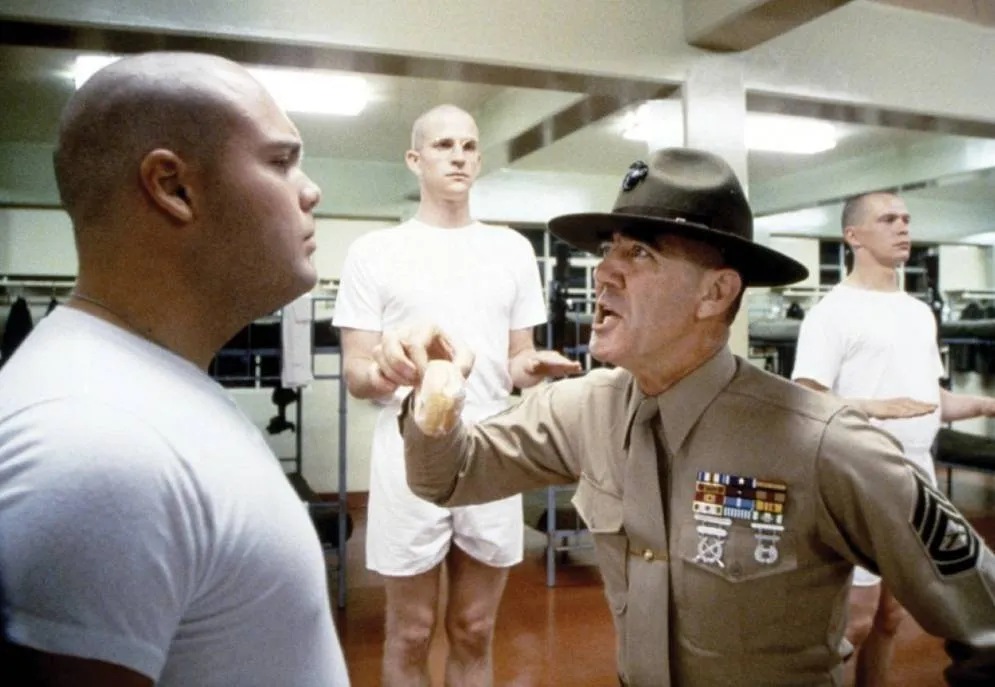 Matthew Modine, Vincent D'Onofrio, and R. Lee Ermey in Full Metal Jacket