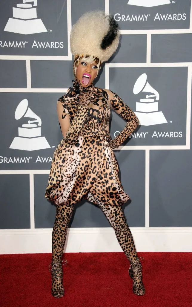 nicki minaj in a leopard print outfit