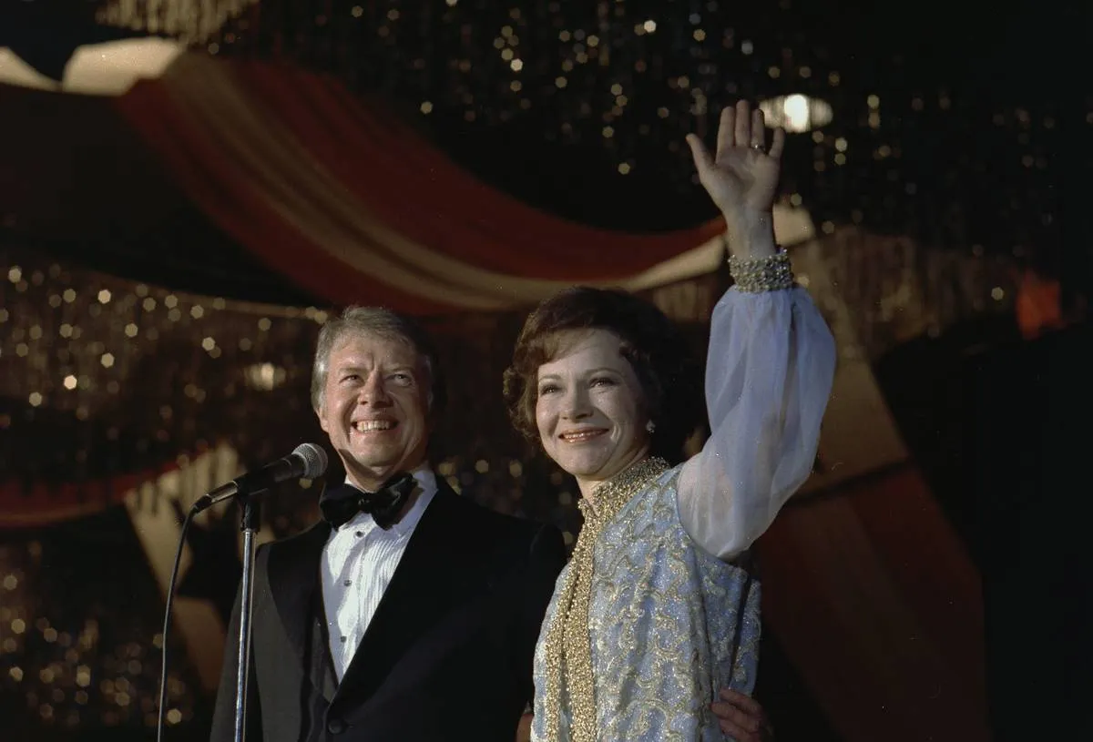 Photograph of President Jimmy Carter and Rosalynn Carter at the Inaugural Ball circa 20 January 1977
