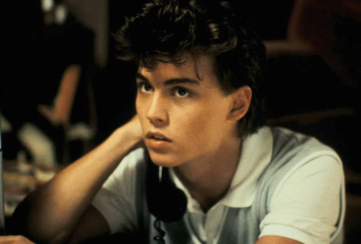 johnny depp talking on the phone in a nightmare on elm street