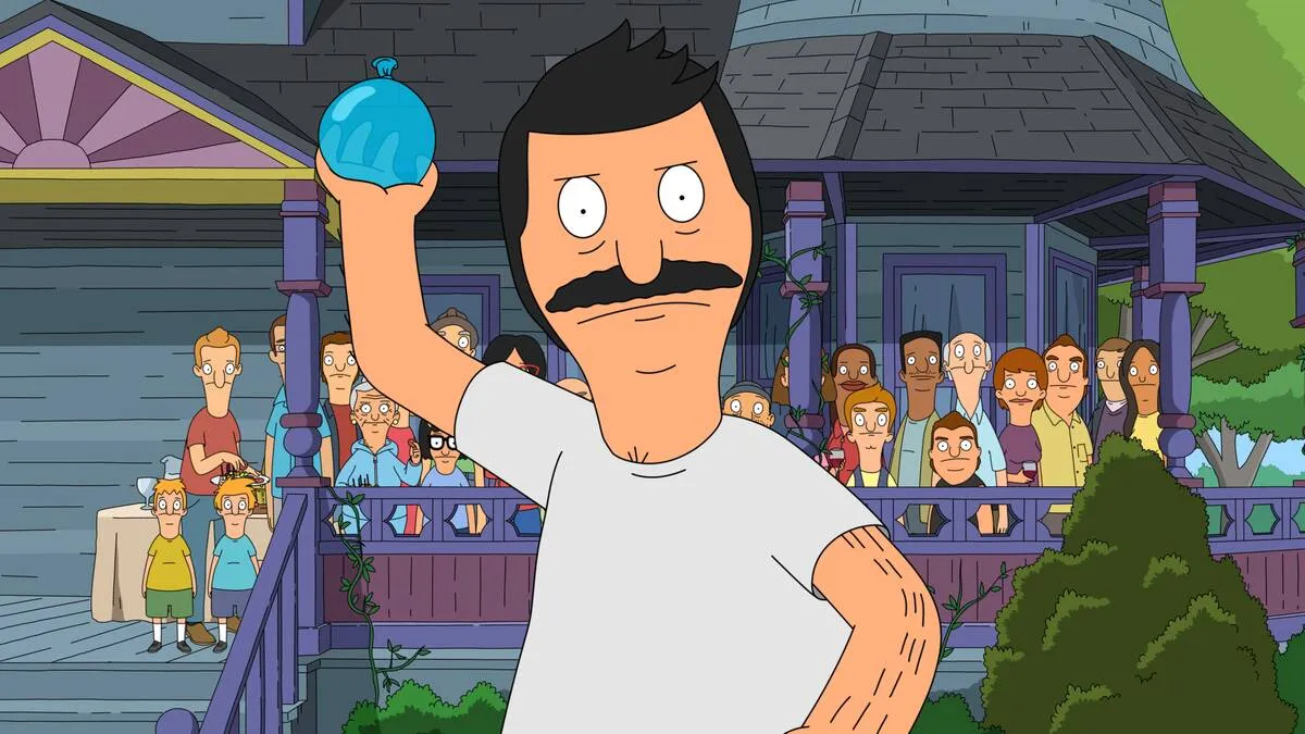 Bob preparing to throw water balloon in Bob's Burgers