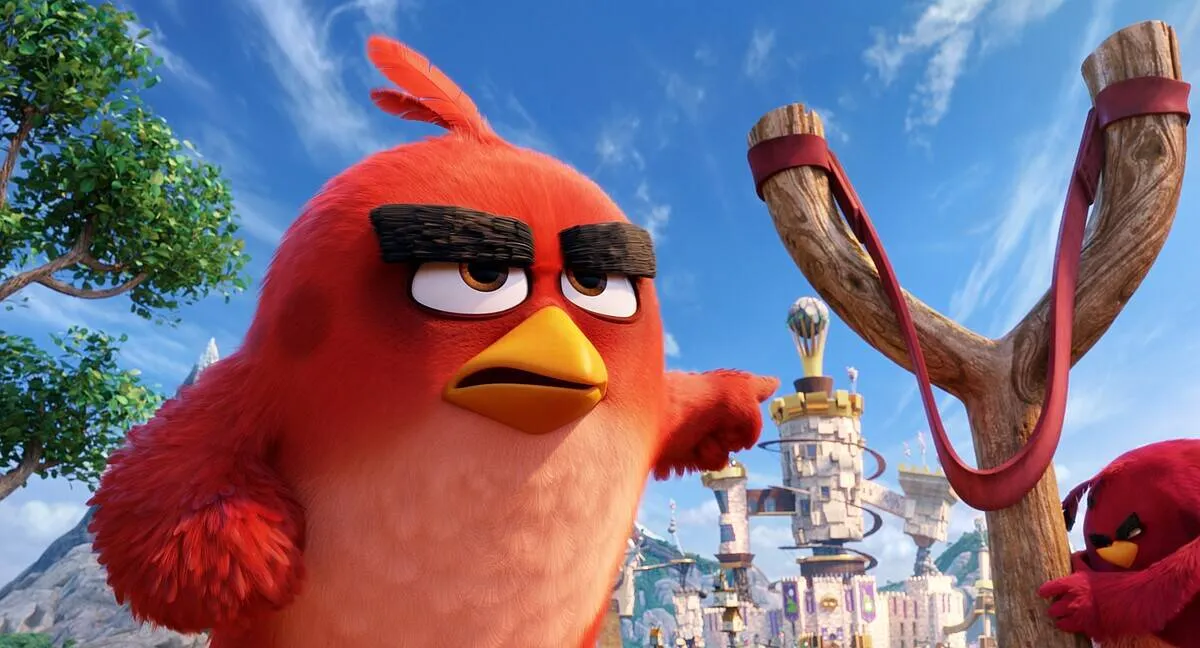 angry birds red bird with a slingshot
