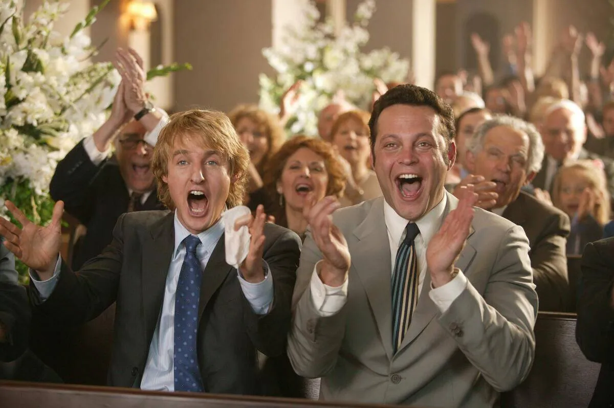 Owen Wilson and Vince Vaughn as John and Jeremy in Wedding Crashers