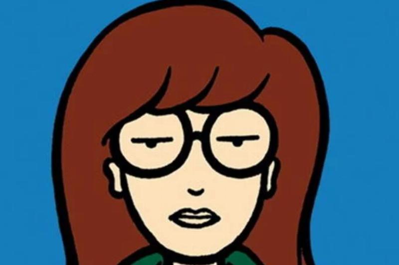 daria cartoon on blue background