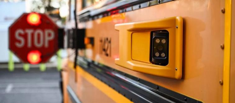 Stopped school bus